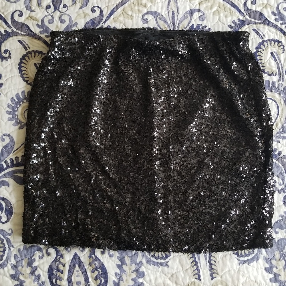 Asos Black Sequin Skirt Size 8